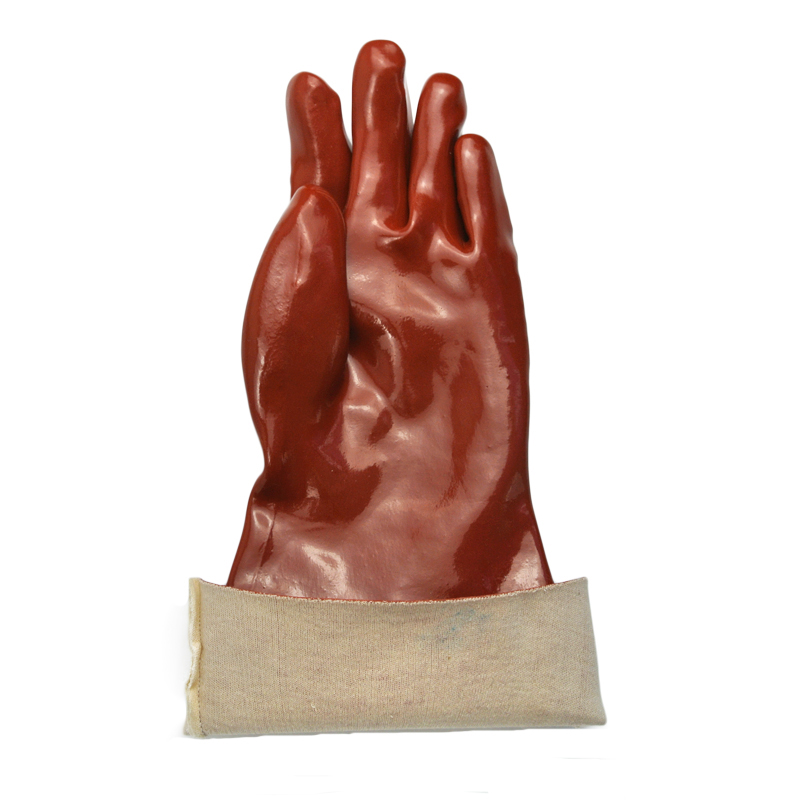 Dark Red PVC coated gloves 14''