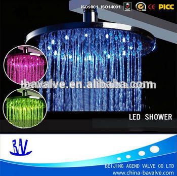 Rainfall LED Shower Head, Color Changing in Different Temperature shower bath bathroom faucet
