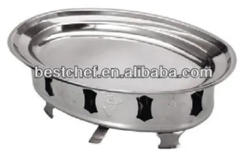 stainless steel Oval warmer platter with stand