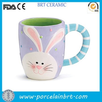 Wholesale purple giftware cheap pottery Bunny Coffee Mug