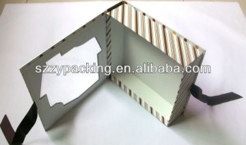 transparent window chocolate box with fasten ribbon