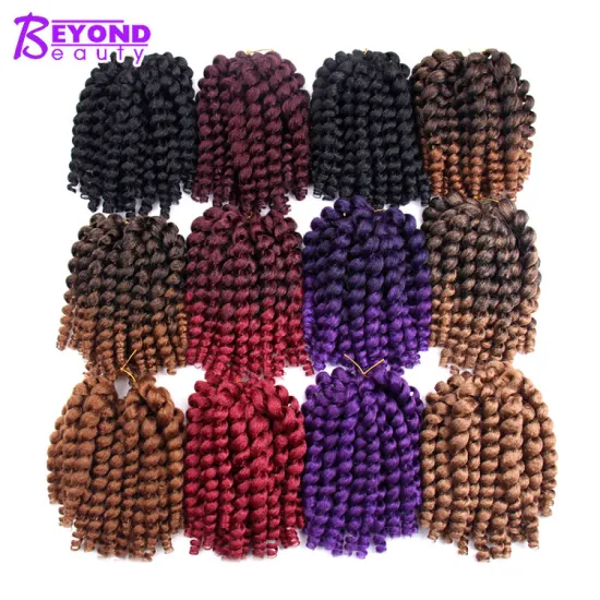 Factory Price Wand Curl Synthetic Hair Twist Braids Marley Afro Bounce Twist Model Jumpy Wand Curl Crochet Braid beauty supply