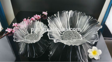 crystal glass flower decorative wedding glasses