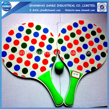 new promotion wooden beach racket with balls