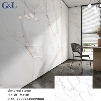 Sintered Stone Calacatta White Marble Look Matte Feature Wall Panel