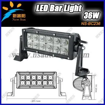 IP67 automotive led light bar auto led bar light 36W 7.5\" cree led bar