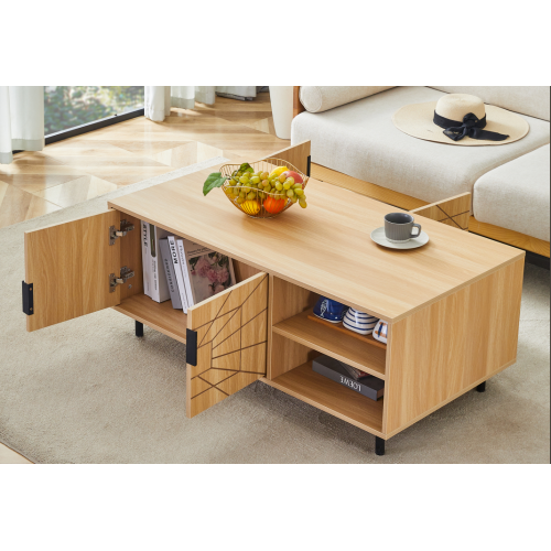 Modern Square MDF Coffee Table with Storage