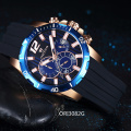 Chronograph Wrist Watch avec sangle de montre en silicone