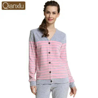 Qianxiu wholesale cotton women sexy winter pajamas