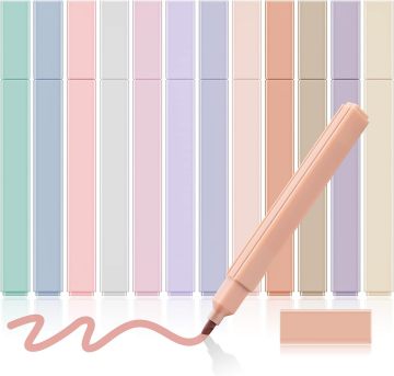 Assorted Colors No Bleed Highlighters with Soft Chisel Tip