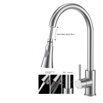 Single Hole Tap Stainless Steel Kitchen Sink Faucet