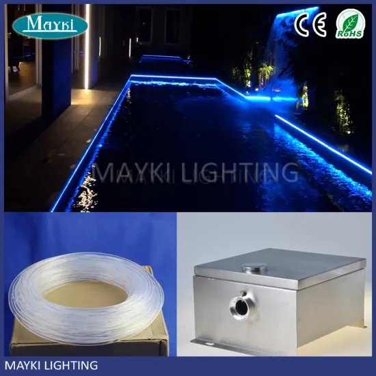 Fiber optic light metal box with color wheel for swimming star sky with multi strand harness