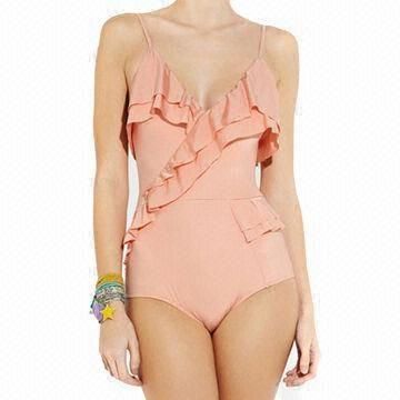 2014 Ruffled Bikini, Sexy Design, Customized Designs are Accepted, OEM Orders are Welcome, Tie Neck