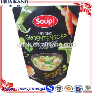 Matt film soup aliminum foil laminated stand up packaging bag