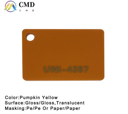 Pumpkin Yellow Acrylic Plexiglass sheet 3mmThick 1220*2440mm