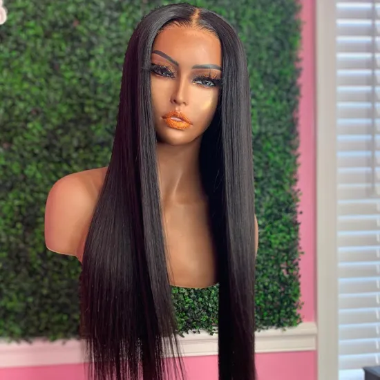 150% 220% Human Hair Lace Frontal Wigs For Black Women,Wholesale Brazilian Virgin Hair HD Transparent Lace Front Wig Vendor