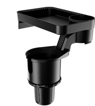 Universal Cup Holder Expander with Food Tray and Bottle Slot - Plus Sizes Available for All Cars