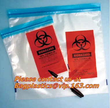 autoclavable biohazard bags, poly reclosable biohazard, specimen zipper bags