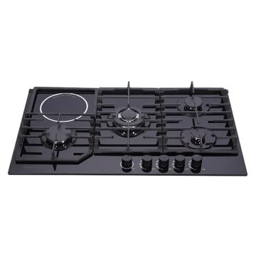 built-in 5 burner gas hob with tempered glass