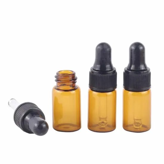 Amber Vials Small Bottle Screen Printing Glass Vial