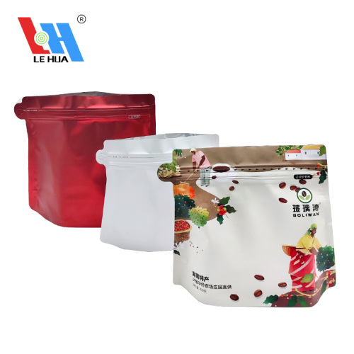 Coffee Tea Packaging Bag Custom Trapezoidal Mylar Pouches For Coffee Packaging Supplier