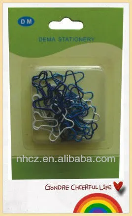 Plane Logo Shaped Paper Clips Packed in Blister Card Set