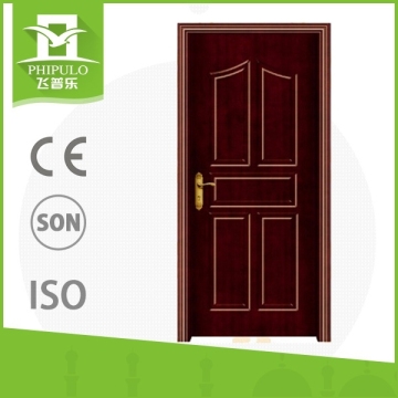 Popular design exterior pvc wood door with heat insulation from china
