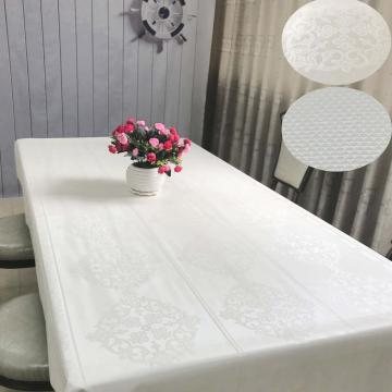 Décoration de fête nappe Pu nacrée blanche avec gaufrage