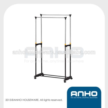 Iron Standing Two Rod Garment Rack