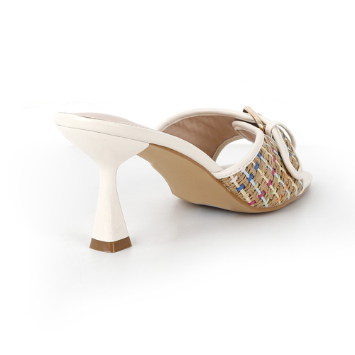 Square Buckle Open-Toe Stiletto Sandals