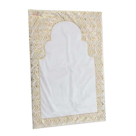 Custom Muslim Holy Worship Macrame Print Blanket Pray Mat Carpet With Tassels