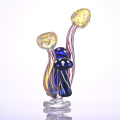 Pipe di funghi, tubo di vetro borosilicato con linee colorate, tubo di vetro in pietra azzurro, bong di vetro, narghilè di vetro, accessori per fumare