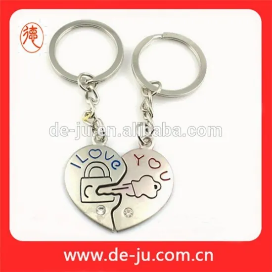 Stainless Steel Couple Gift Heart Shape Key Chain
