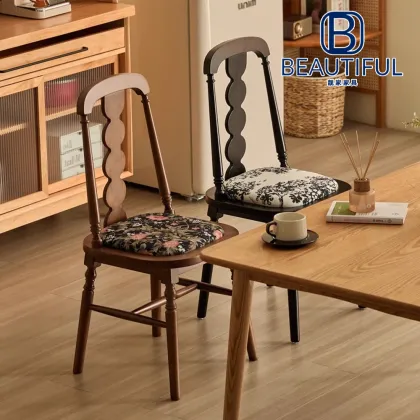 Rubber Wood Lotus Dining Chair