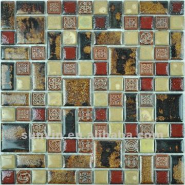 exterior wall hand made ceramic material art mosaic tile glazed surface