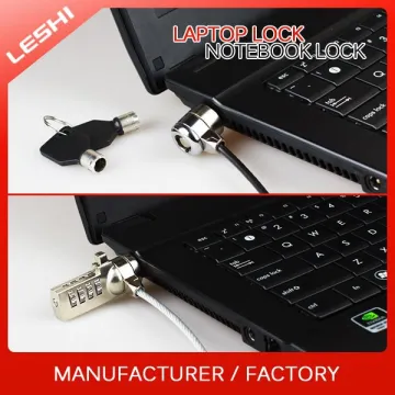 Notebook Computer Lock With Key, PC Chain Cable Laptop Security Lock With Combination