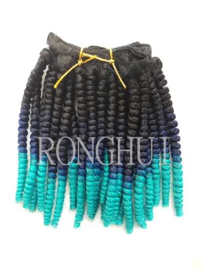 China supplier wendy style hot selling in Africa ombre green hair weave synthetic