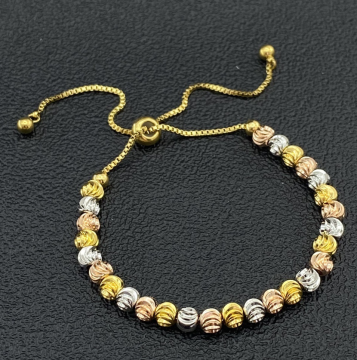 Pulsera de titanio con cuentas de dos tonos