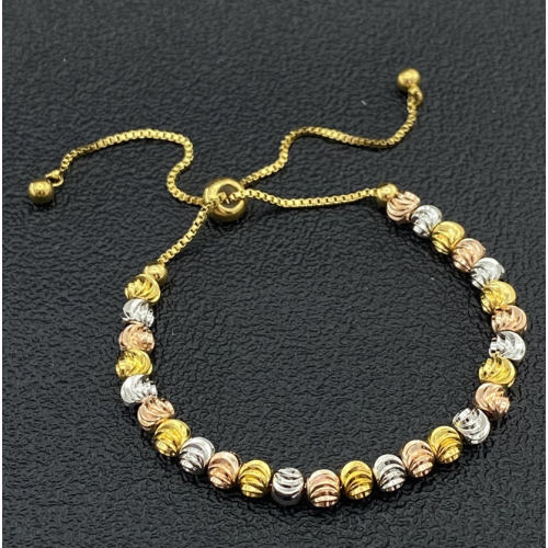 Pulsera de titanio con cuentas de dos tonos