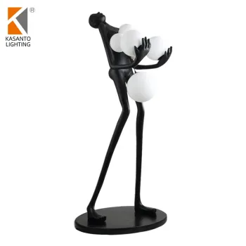 Factory Direct Classic Black Resin Stand Floor Lamp for Hotel, Villa, Living Room, and Office Decoration - Zhongshan Origin