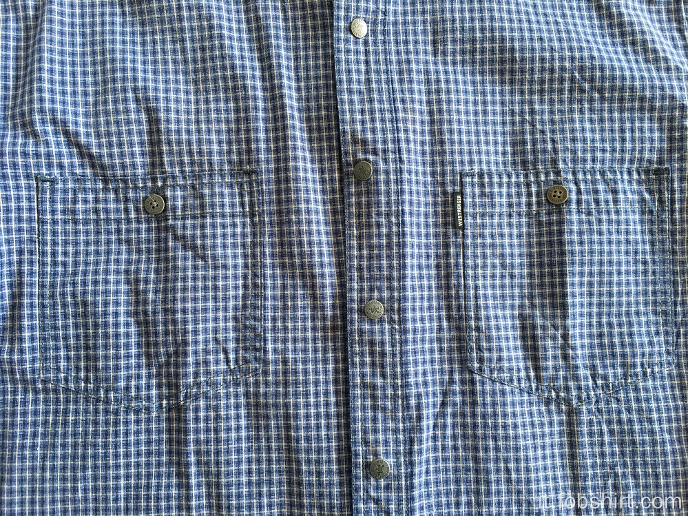 Camicia a quadri tinta in filo di cotone