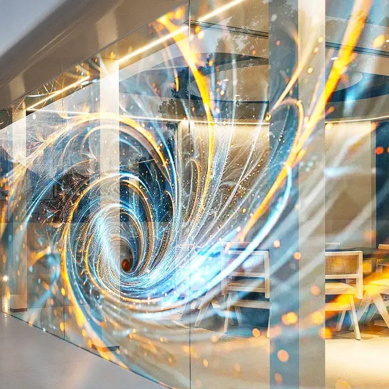 COB LED Transparent Film Screen P3.91 Indoor Full Color Display Window