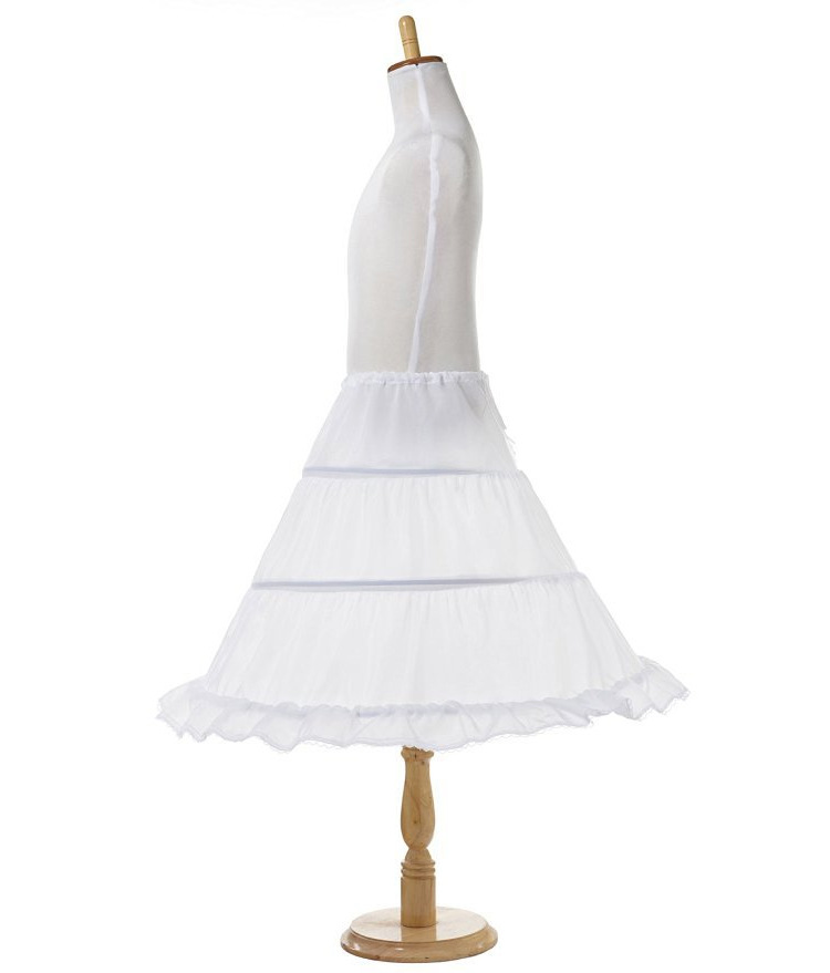 New Formal 3 Hoops Children Kid Skirt Petticoat Crinoline Underskirt Wedding Accessories For Girls Ball Gown Elastic Waist