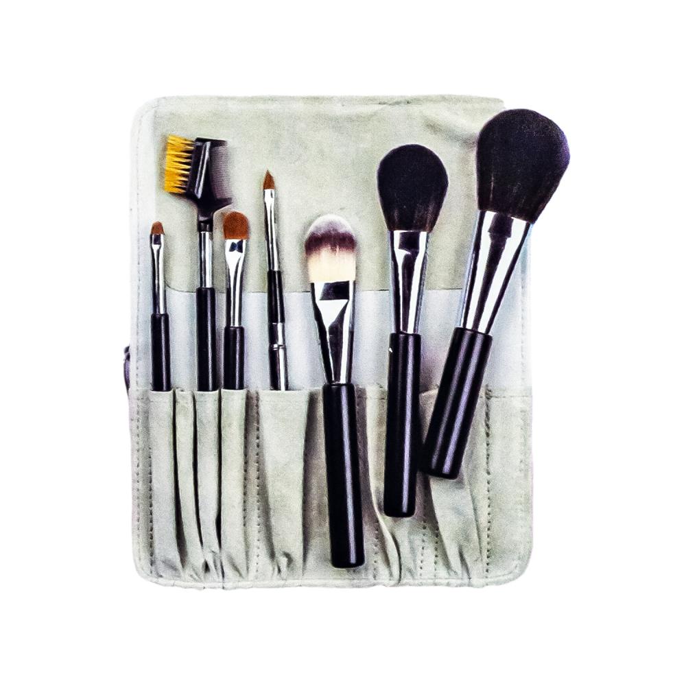 7 PCS set četkica za šminku s kožnim kućištem