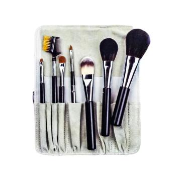 7 PCs Make -up -Bürstenset mit Ledertasche