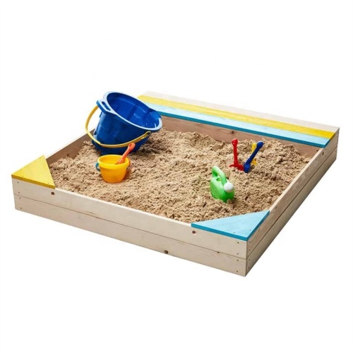 Courtyard Backyard Sandpit Outdoor Playground Wooden Garden Kids Sandpit Seat Factory