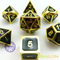 Bescon Super Shiny Deluxe Golden and Enamel Solid Metal Polyhedral Dice Set of 7 Gold Metallic RPG Role Playing Game Dice D4-D20