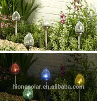 Solar Powered Light Stainless Steel Crack Ball Lamp for Lawn Garden Decoration