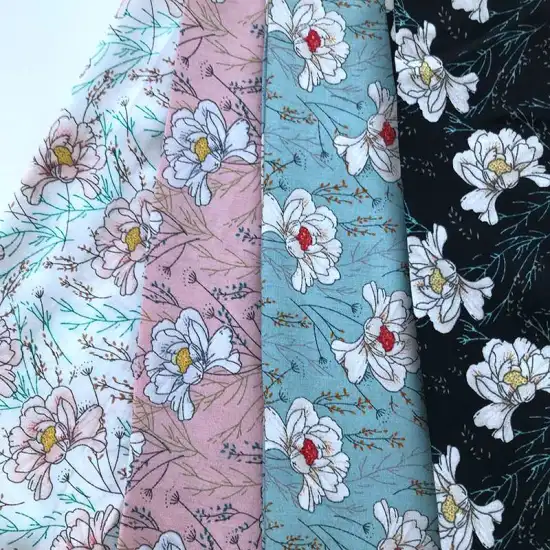 New Design Floral Print Rayon Stock Lot Fabric