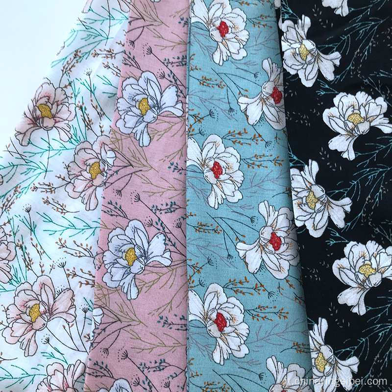 Nuovo design Stampa floreale Rayon Stock Lot Fabric